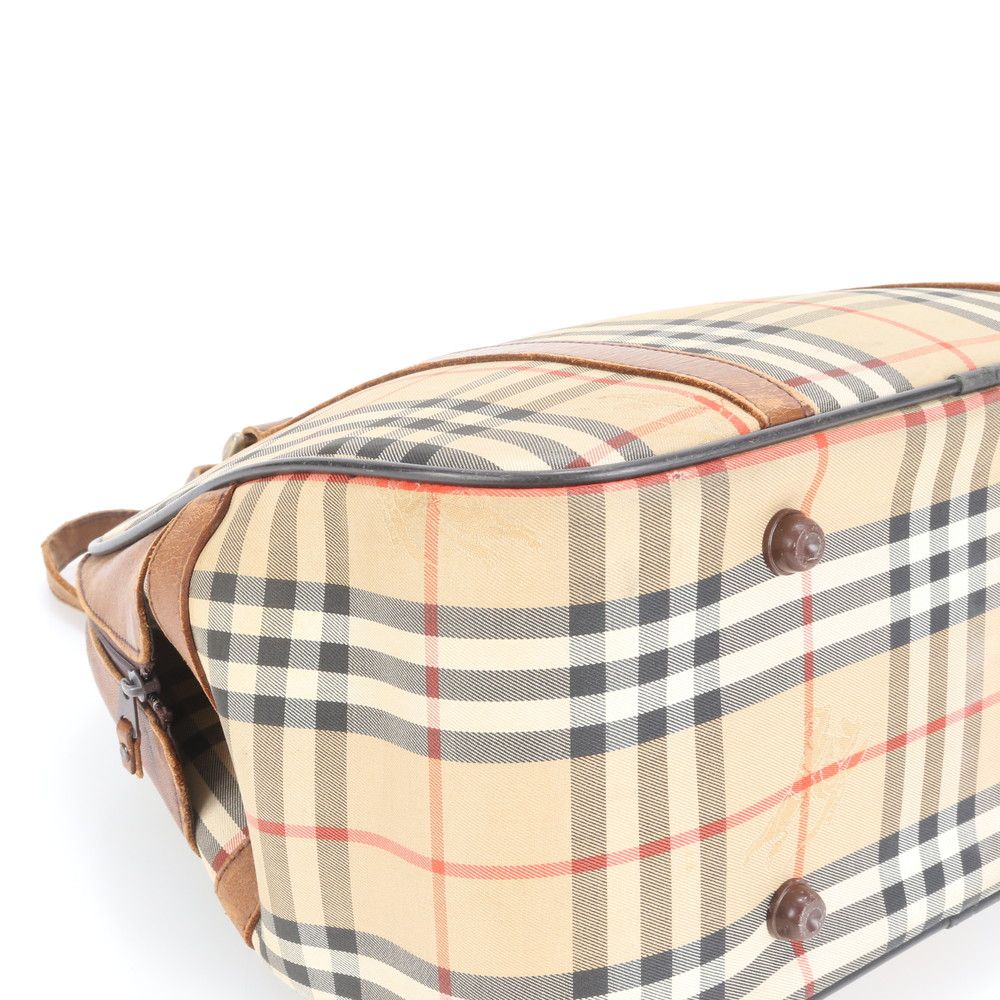 バーバリー ノバ チェック シャドーホース レザー ボストン バッグ 出張 旅行 トート ビジネス 紳士 ブラウン A4 メンズ EEE CV2-5 KARIMZIABAT_FR
