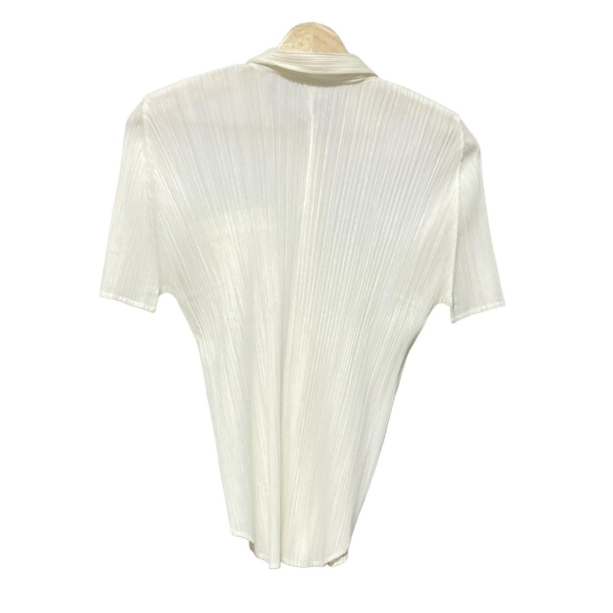 PLEATS PLEASE プリーツプリーズ 半袖シャツブラウス サイズ4 XL レディース - アイボリー プリーツ