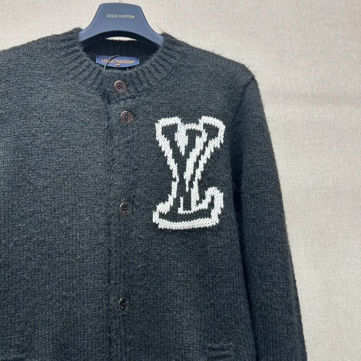 ルイヴィトン ユニセックス カジュアル ロゴ ブラック ニット セーター