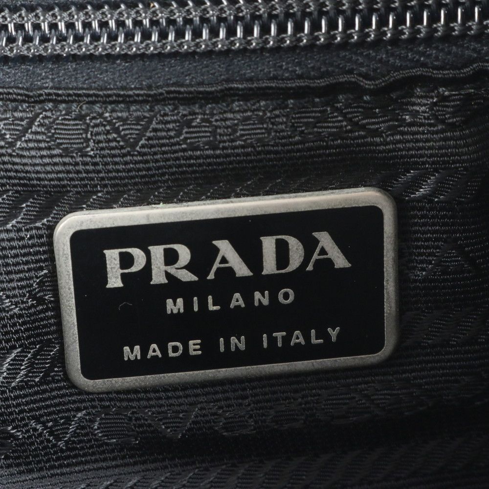 プラダ テスート ナイロン 三角ロゴ プレート レザー リュックサック リュック バックパック ブラック 黒 レディース EEE CW4-1 DECORATOM_COM_BR