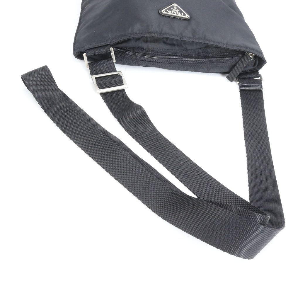 プラダ テスート ナイロン 三角ロゴ レザー ショルダーバッグ 斜め掛け メッセンジャー ビジネス 通勤 黒 メンズ ERE CW23-8