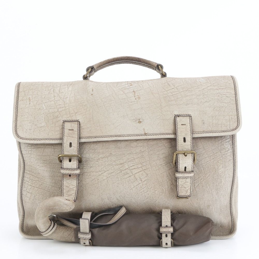 プラダ エレファント レザー ビジネス バッグ 折りたたみ傘 セット 書類鞄 ブリーフケース トート 通勤 A4 メンズ EUE CW29-4