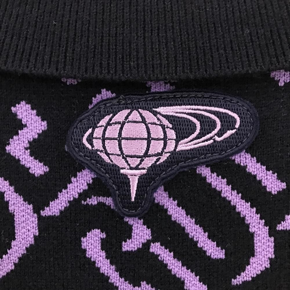 ネイビー×パープル ロゴ総柄