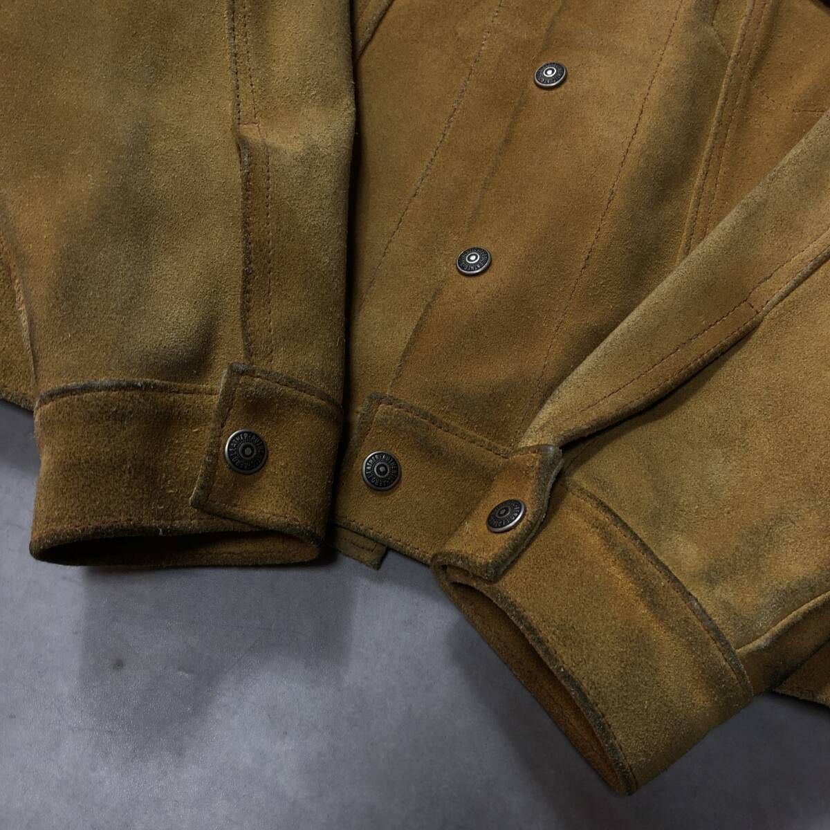 GQ4020 AERO LEATHER スエードトラッカージャケット M キャメルブラウン エアロレザー KANDAIZUMI_COM
