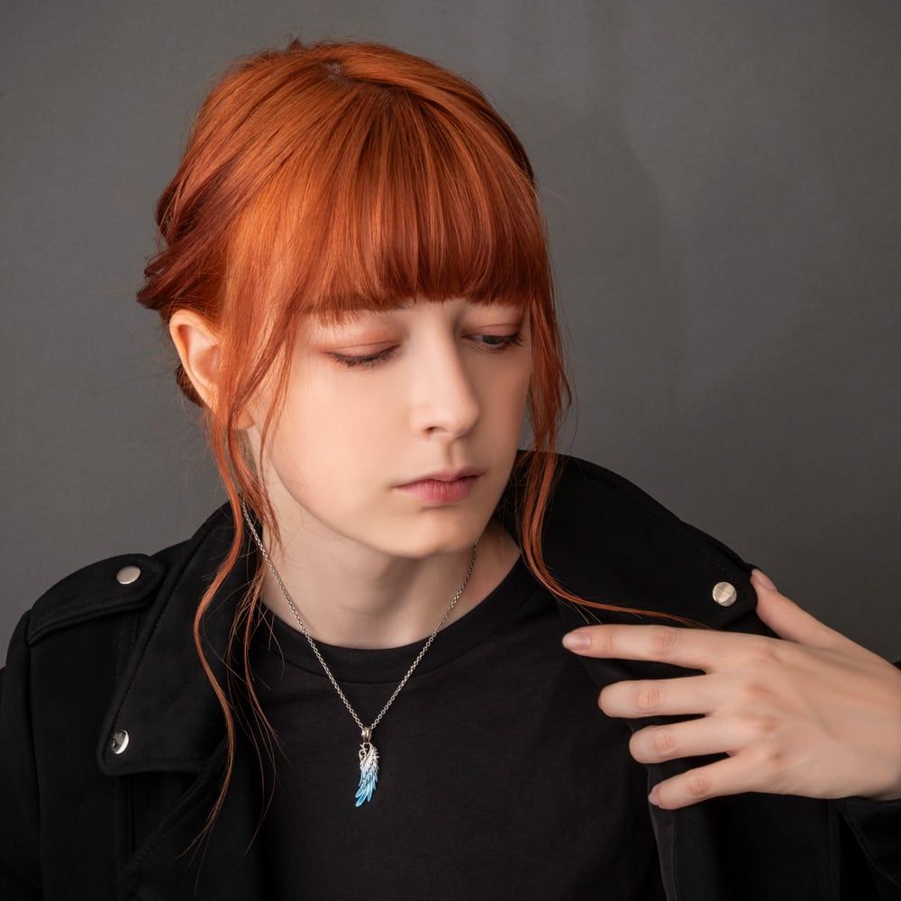 ペアセット 青彩＆赤彩ウイングペンダント