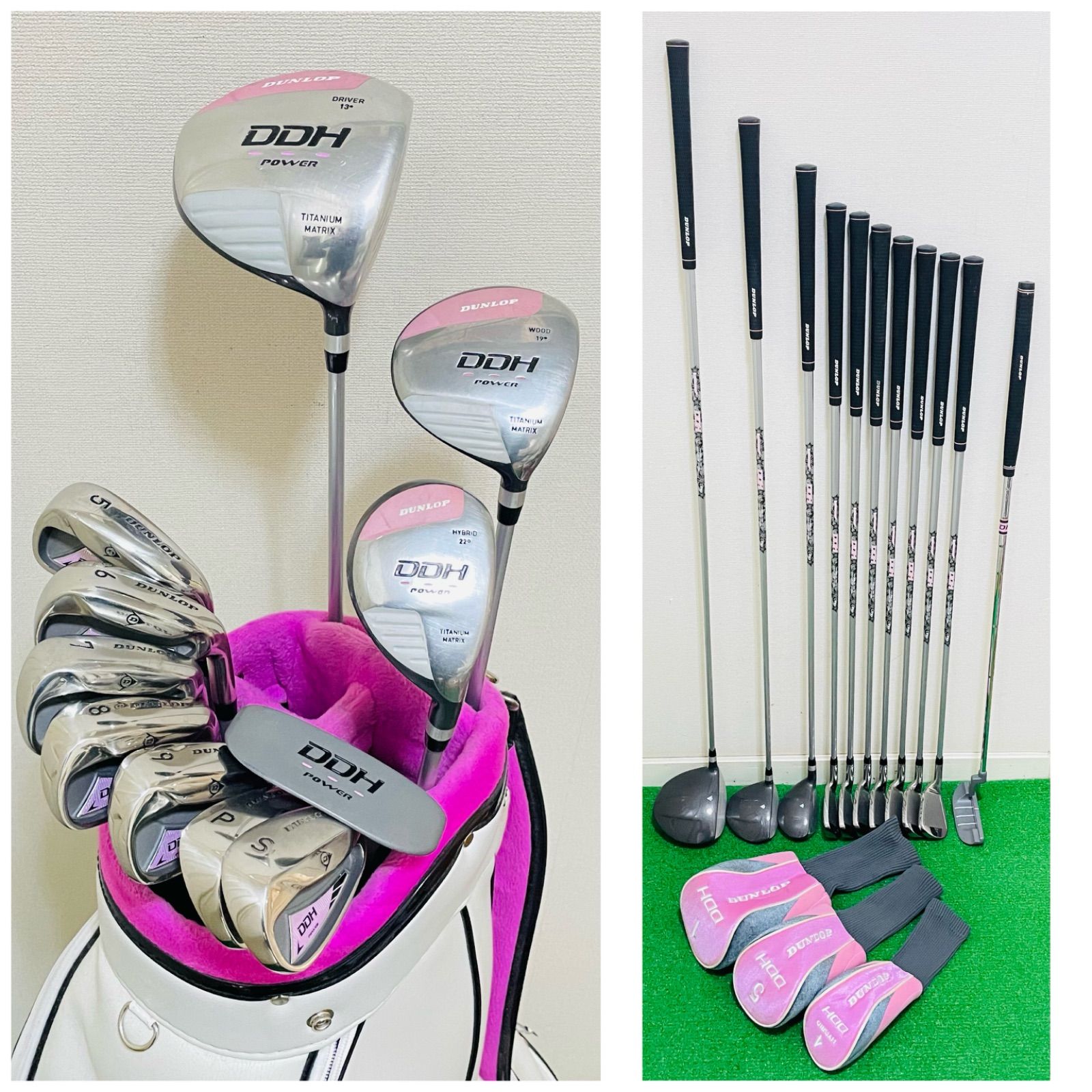 9258 DUNLOP DDH ダンロップ レディース 女性用 右利き ゴルフクラブ11本セット L ドライバー ウッド ユーティリティ アイアン パター