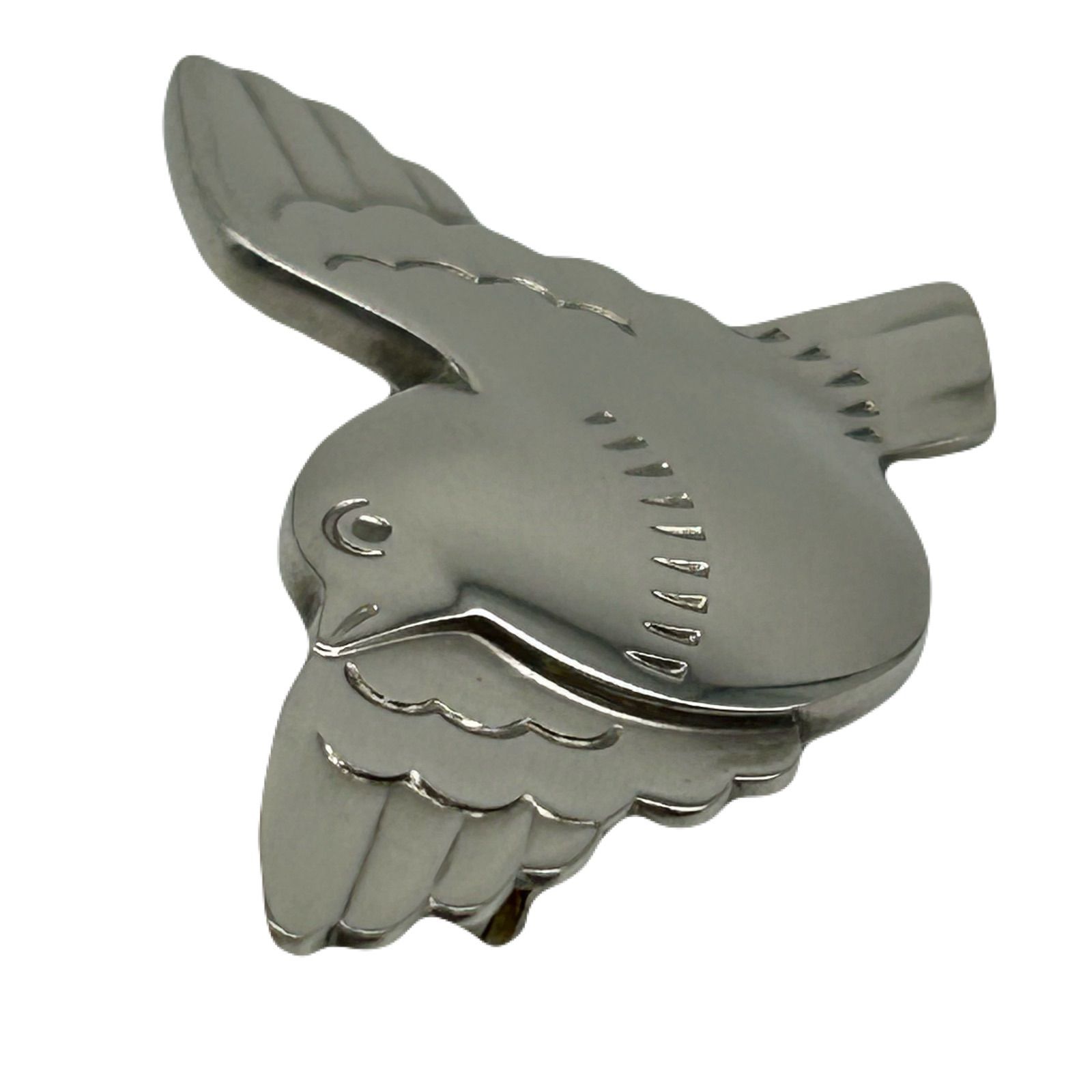 美品　ジョージジェンセン シルバー925 鳥と葉のブローチ　コサージュ　ロゴ 美品ジョージジェンセン シルバー925 鳥と葉のブローチコサージュロゴ