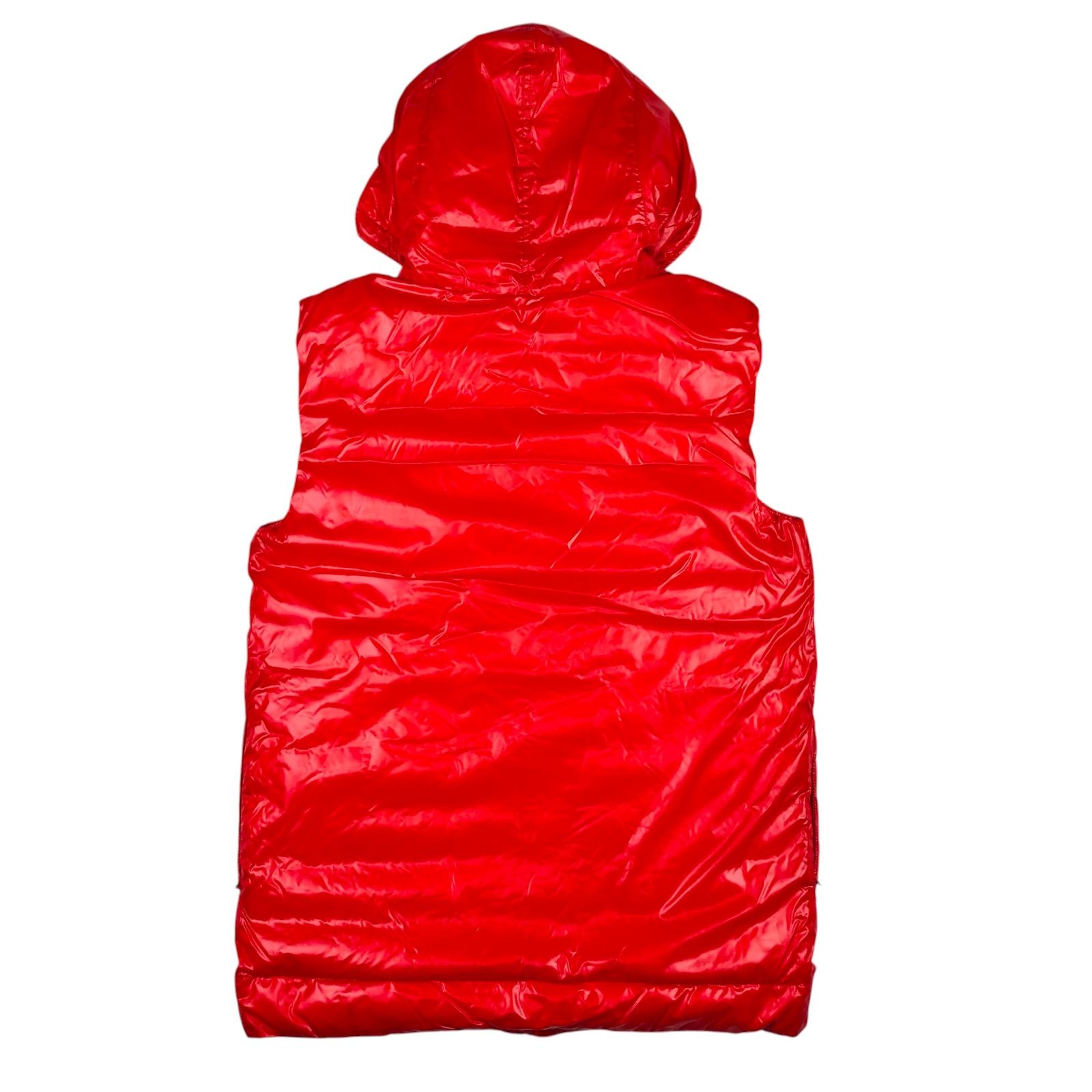 BURBERRY LONDON ダウンベスト フード付き40 （M-L）　美品 BURBERRY 赤 フード付き ダウンベスト 美品 BURBERRY LONDON フード