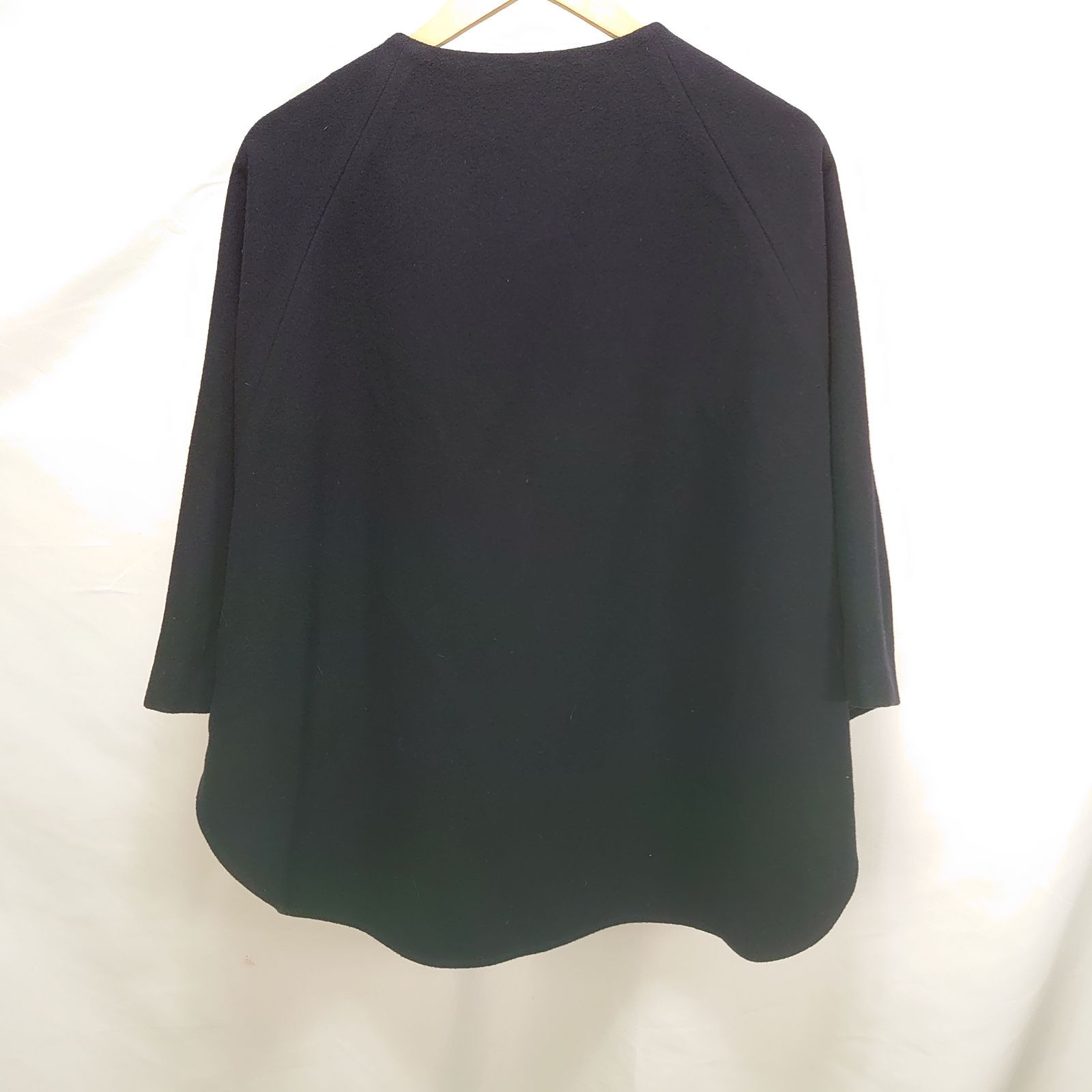 BEARDSLEY ビアズリー ウールポンチョコート ケープ ノー 羽織 ネイビー 紺色 Fサイズ