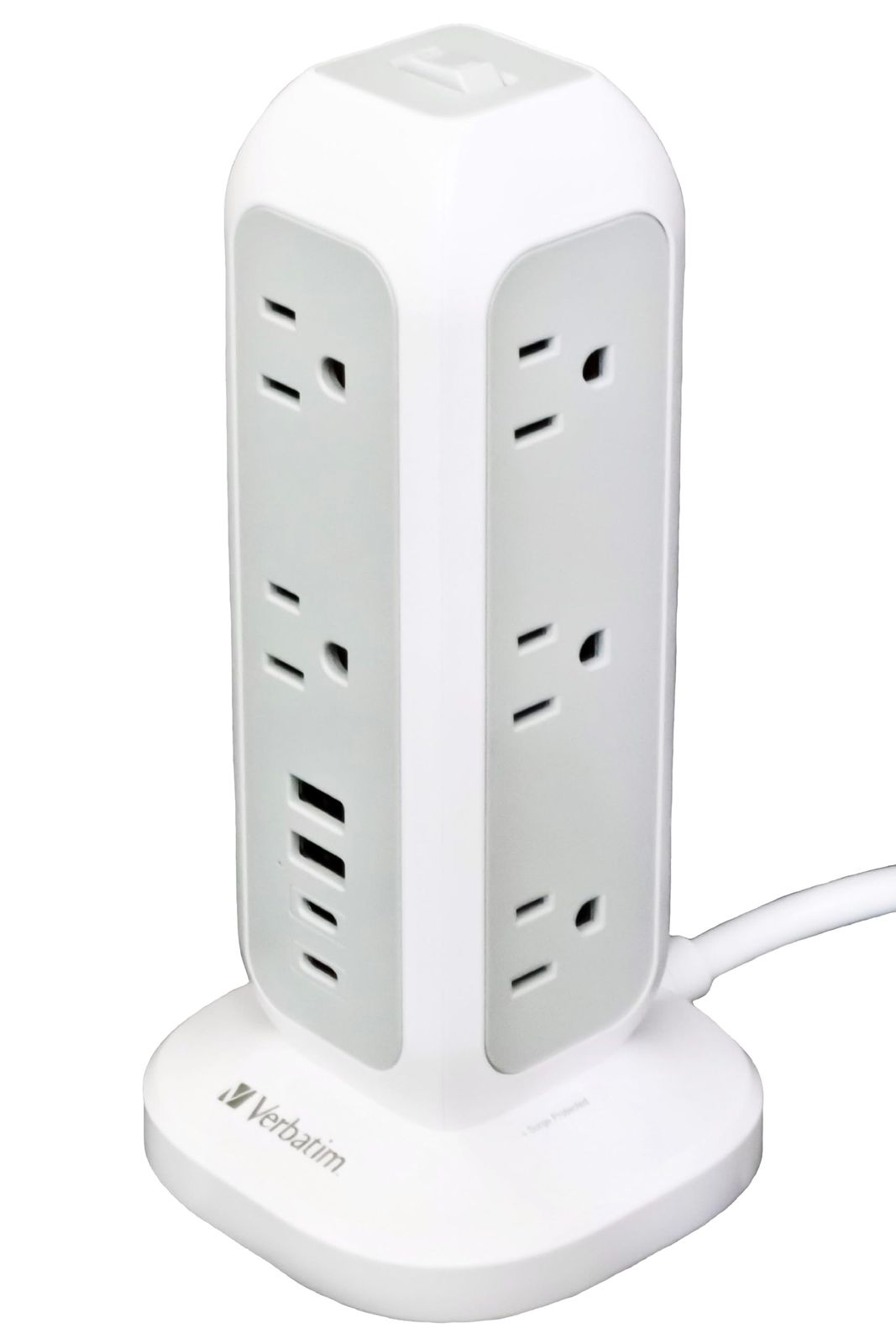  新品 バーベイタム（Verbatim） コンパクトなタワー型電源タップ （設置面積920m㎡ ）11 Type A with 2 x USB-C 2 x USB-A 32250 UPS(無停電電源装置)