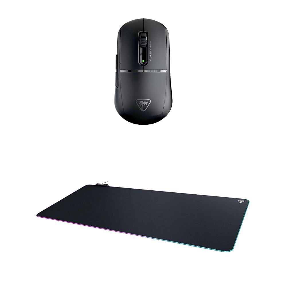 ゲーミングマウス RGB付大判マウスパッドセット TURTLE BEACH Burst II Air ブラック ワイヤレス Sense AIMO XXL