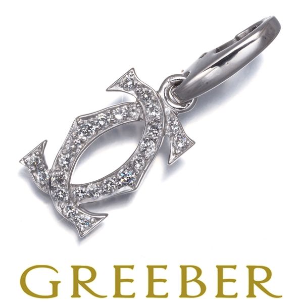 カルティエ ペンダントトップ ダイヤ ダイヤモンド 2C ドゥーブルC C2 チャーム K18WG 175696