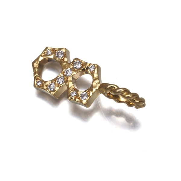 SJX ペンダントトップ ダイヤ ダイヤモンド 0.05ct ナンバー No.8 K18YG 180014