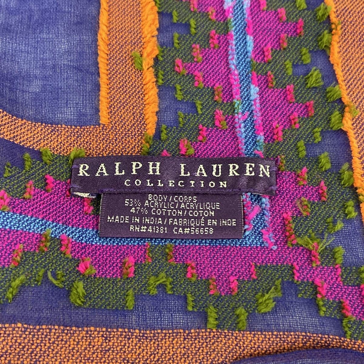 ラルフローレン パープルレーベル ストール ショール - パープル×ピンク×マルチ コットン