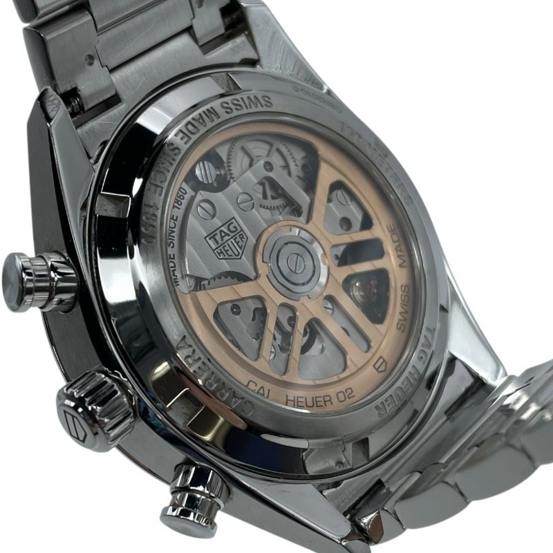 タグ ホイヤー TAG HEUER カレラ キャリバー ホイヤー02 クロノグラフ CBN 2010 BA 0642 ブラック SS 自動巻き メンズ 腕時計