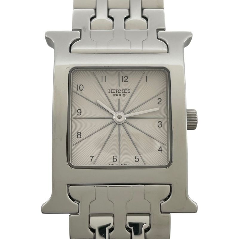 エルメス HERMES Hウォッチ HH1.210 ホワイト SS クオーツ レディース 腕時計