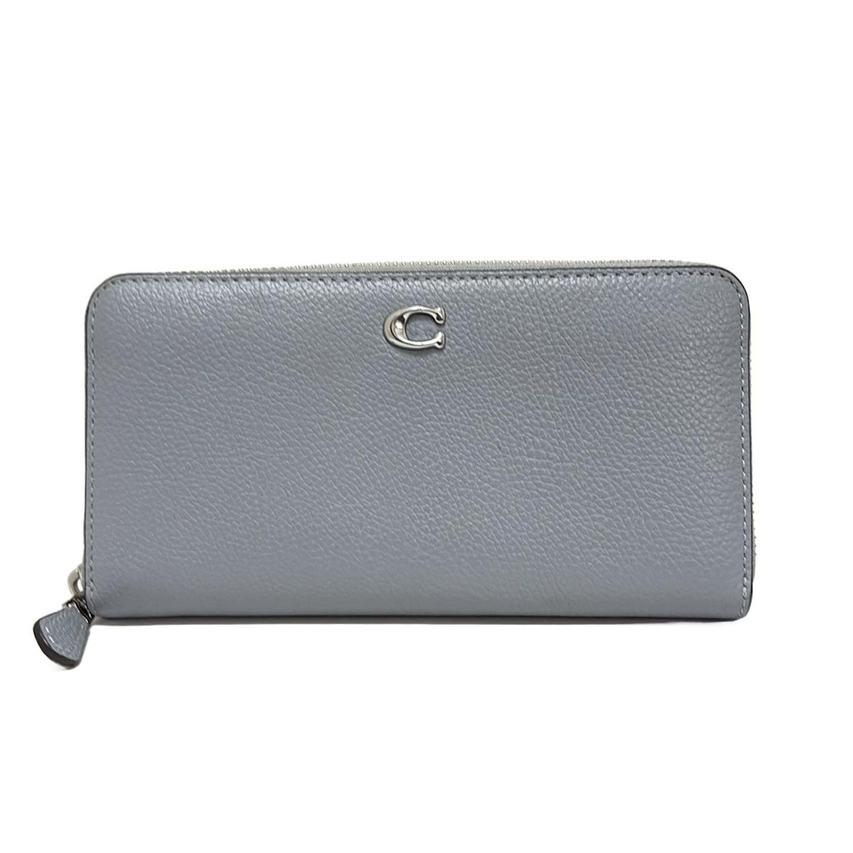 COACH コーチ 長財布 アコーディオン ジップ ウォレット CC489 ブルーグレー ラウンドファスナー レザー