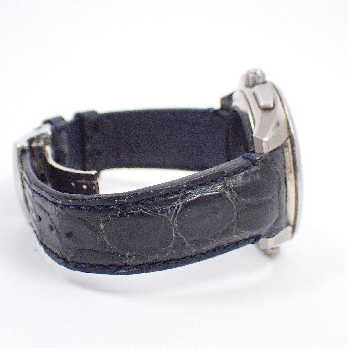  SEIKO セイコー ブライツ フライトエキスパート ソーラー電波 腕時計 チタン ブルー文字盤 革ベルト SAGA 215 8 B 92-0 AN 0 腕時計(クォーツ) 腕時計(アナログ)