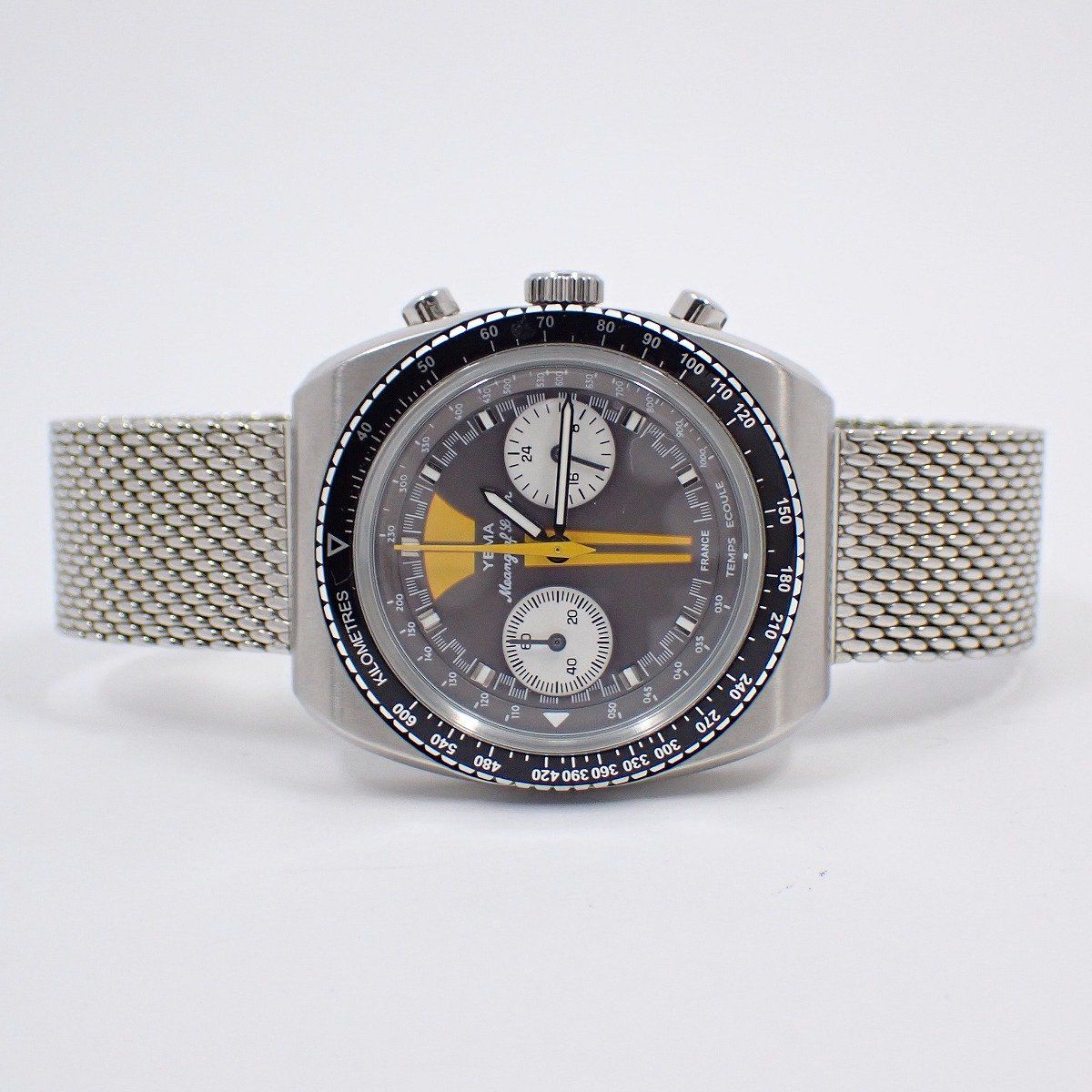 YEMA イエマ ミーングラフ スーパー Y 70 クォーツ メンズ 腕時計 グレー文字盤 SSベルト CM