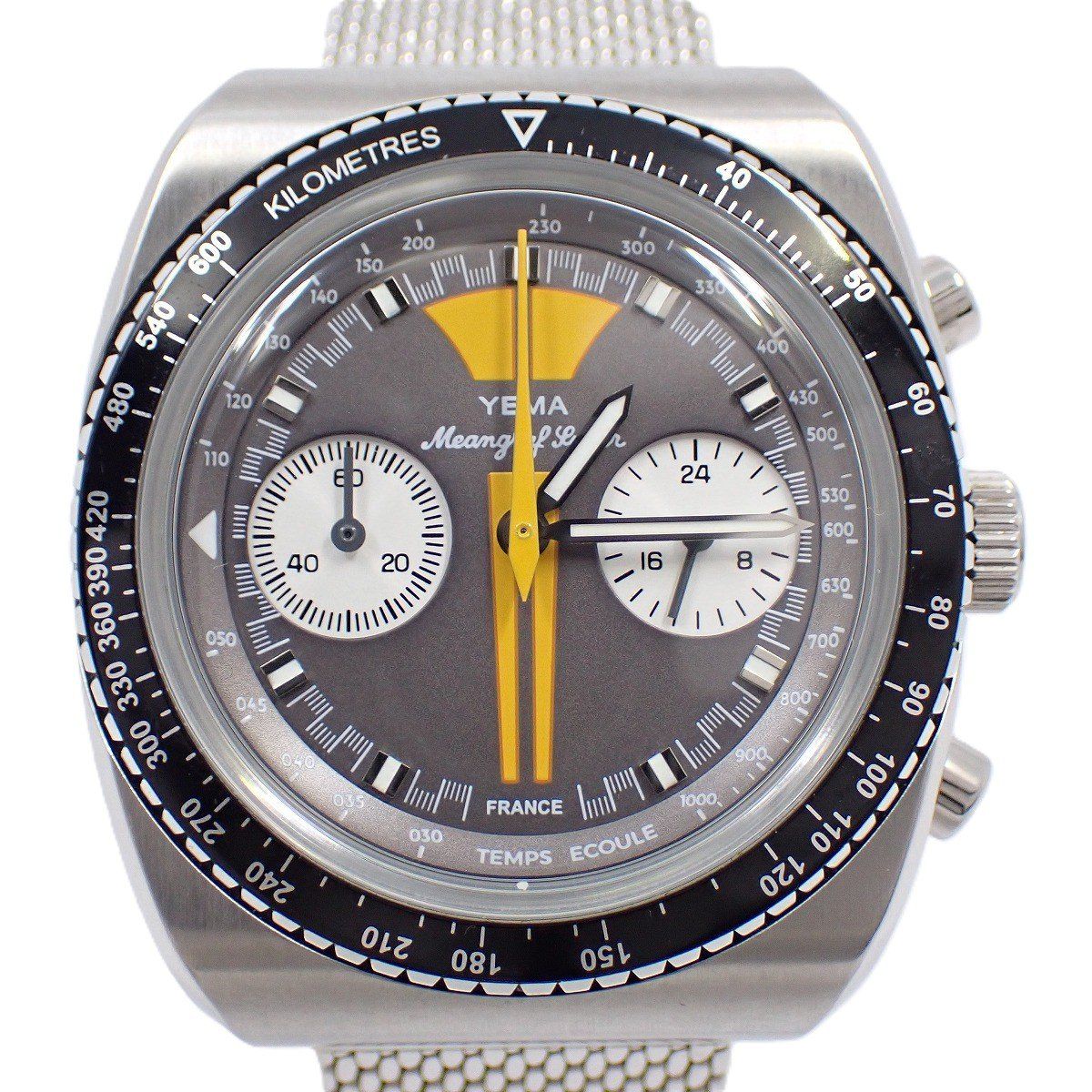 YEMA イエマ ミーングラフ スーパー Y70 クォーツ メンズ 腕時計 グレー文字盤 純正SSベルト YMHF1576-CM いおき質店