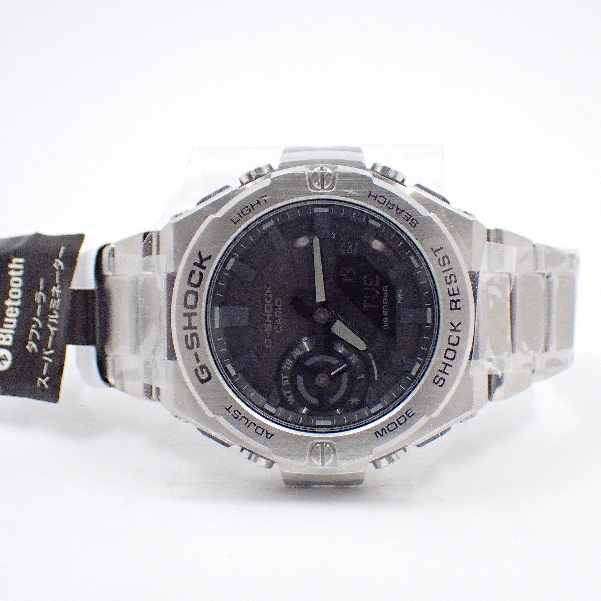 カシオ G SHOCK Gスチール Bluetooth タフソーラー アナデジ メンズ 腕時計 メタルバンド GST B 500 D 1 A JF