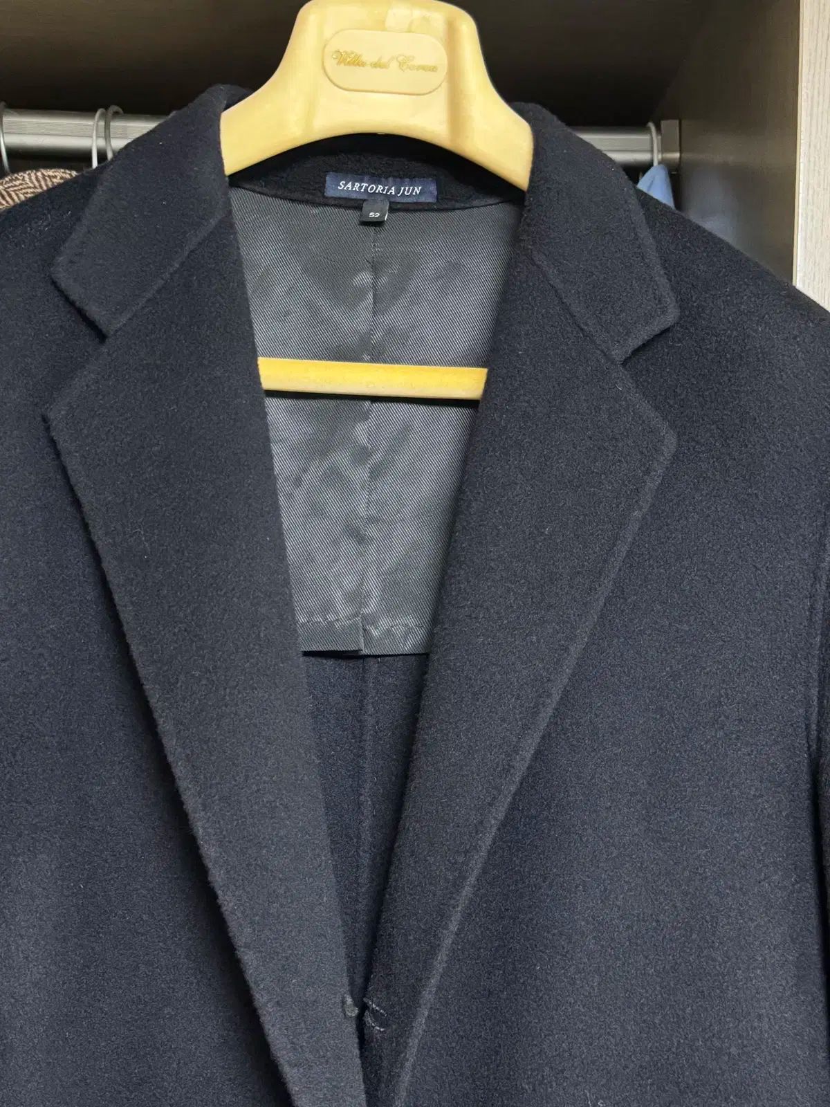 サルトリア カシミア ウール モノ コート ダークネイビー