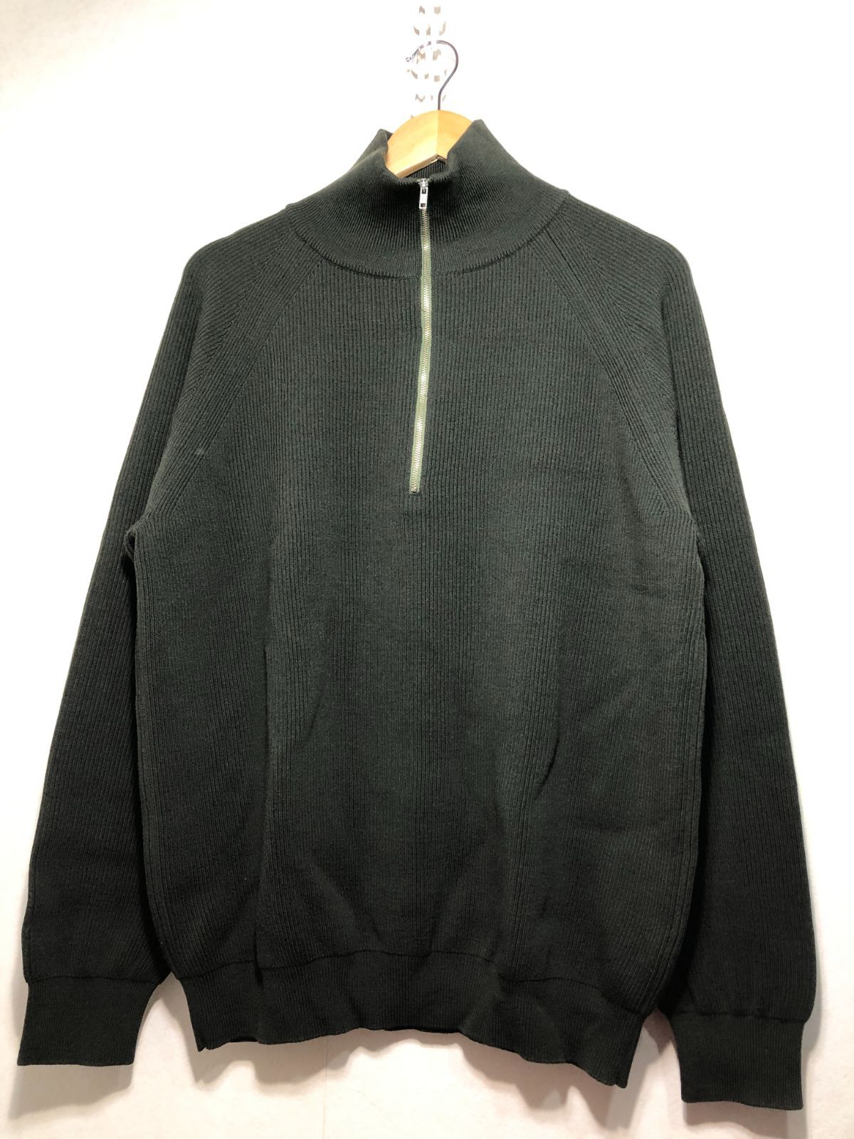 071150 BATONER ウール ハーフジップ ニット 3 カーキ オリーブ セーター バトナー BN-23FM-066