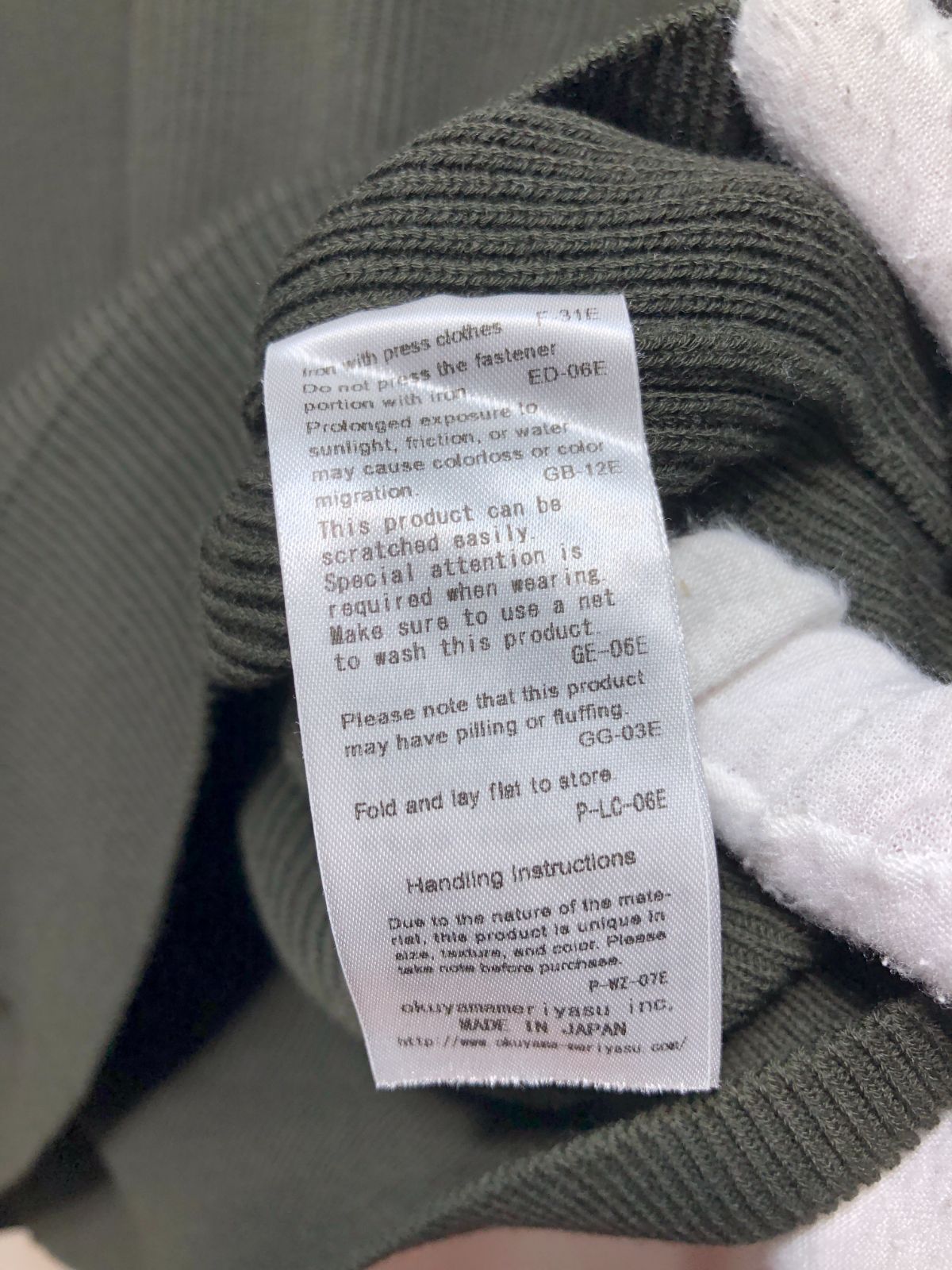 071150 BATONER ウール ハーフジップ ニット 3 カーキ オリーブ セーター バトナー BN-23FM-066