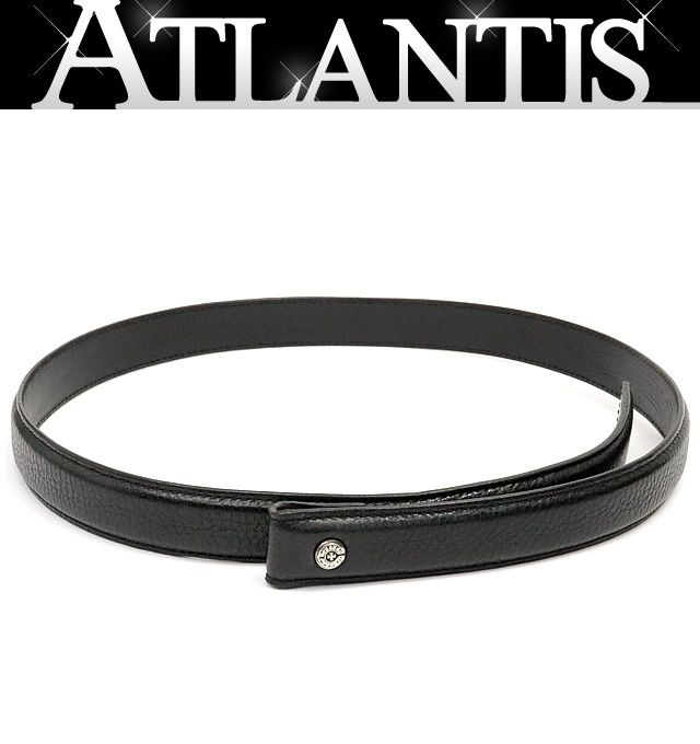 広尾店 クロムハーツ CHROME HEARTS 1インチ ベルトストラップ レザー シルバー メンズ size 32 黒 17551