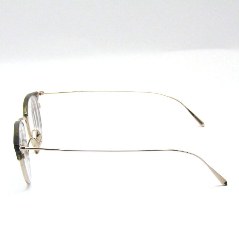 YUICHI TOYAMA D ユウイチトヤマ メガネフレーム UD-160 JINGASA 度入り ジンガサ 陣笠 04 Olive drab White g