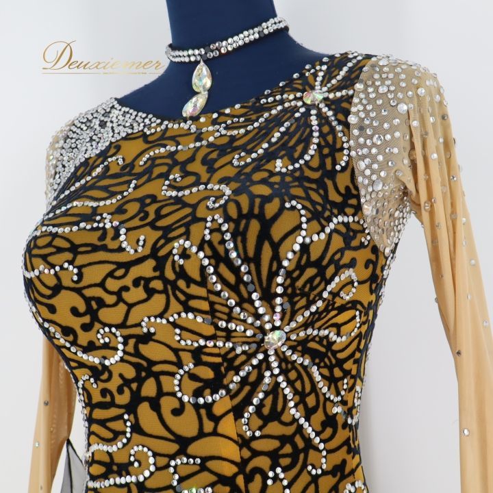 社交ダンス 衣装 ドレス ワンピース ドレス フロート フリル レース ベロア 感 上品 ダンス パーティ 発表会 ブラック系 ベージュ系 フォーマル ドレスアップ おしゃれ モダン スタイリッシュ エレガント シンプル 競技会 LLC-HASEGAWATOSO_COM