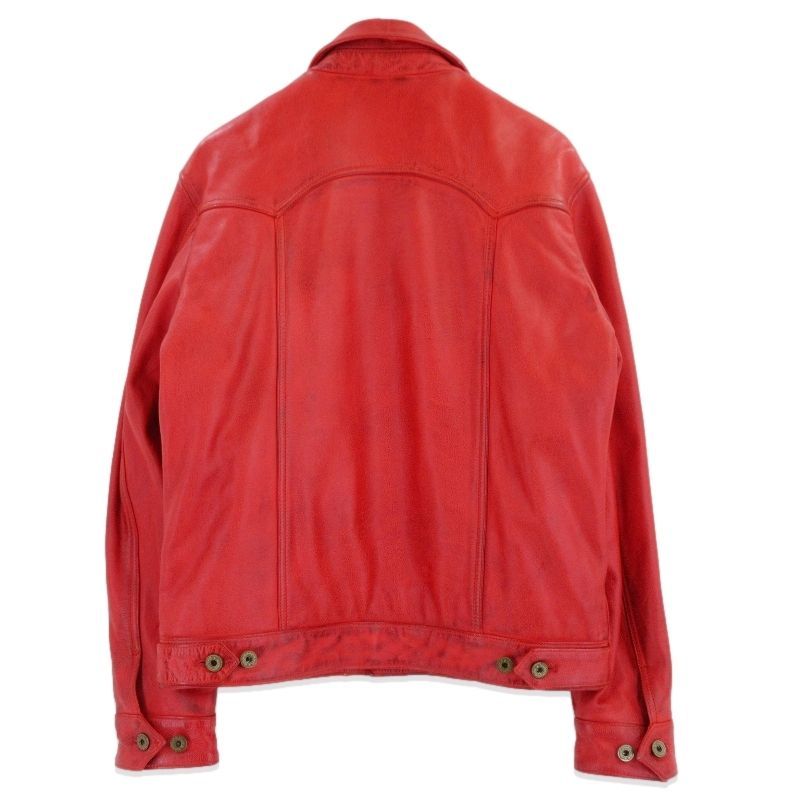 master SUPPLY マスターサプライ レザージャケット Convoy バッファローレザー ヴィンテージ加工 レッド M 70017227