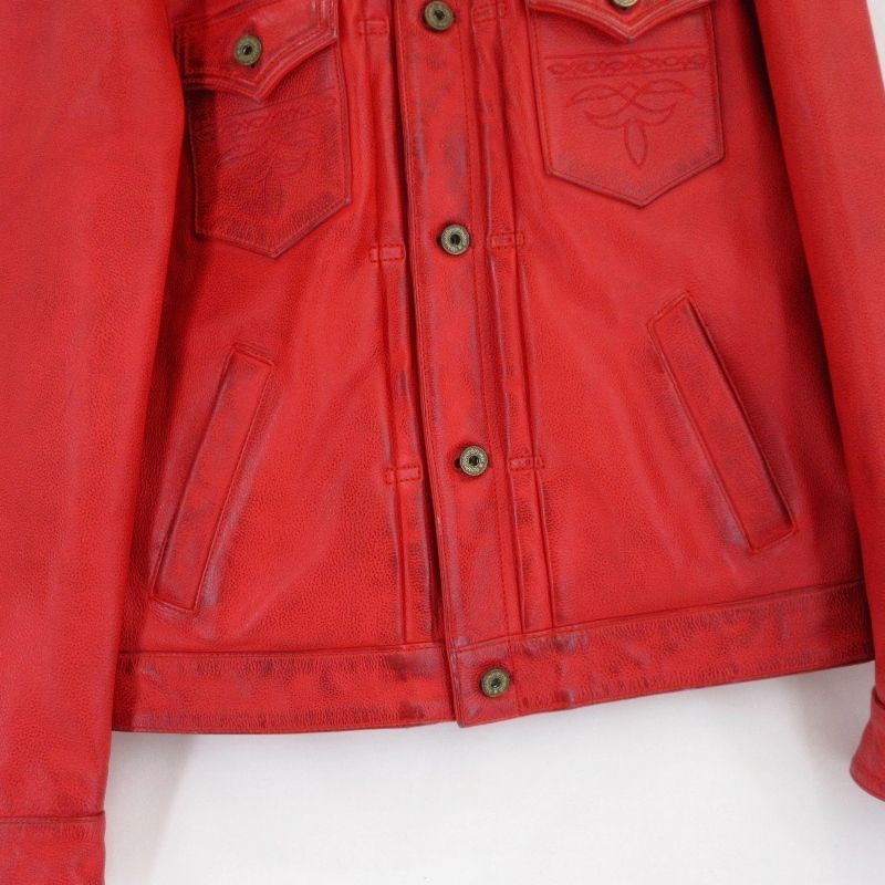 master SUPPLY マスターサプライ レザージャケット Convoy バッファローレザー ヴィンテージ加工 レッド S 70017229 KANDAIZUMI_COM