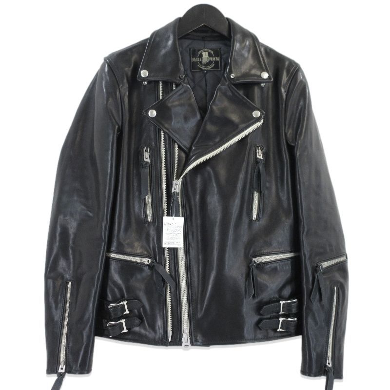 SKULL FLIGHT スカルフライト ダブルライダースジャケット SFL23-001 ツインジップライダース ブラック 黒 S 70017230