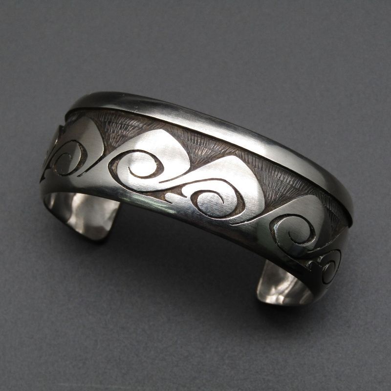 Robert Lomadapki ホピ族 バングル オーバーレイ ウォーターウェイブ ロバートロマダプキ 人間国宝 ブレスレット 80007195