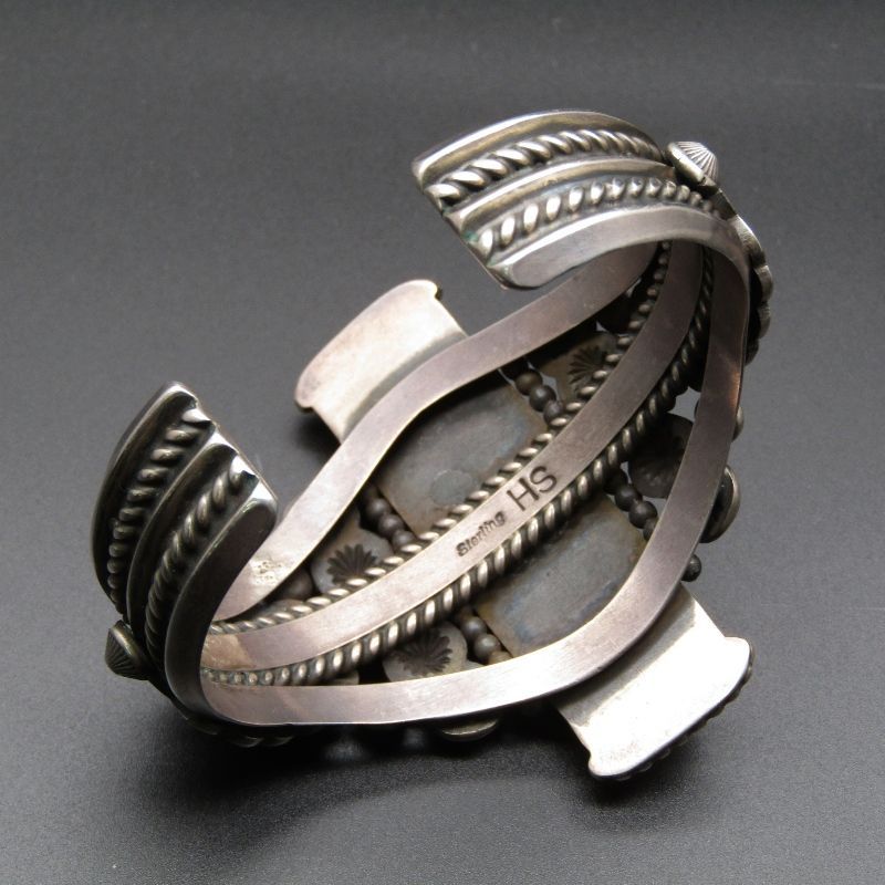  Herman Smith ナバホ族 バングル ターコイズ ハーマンスミス スタンプワーク ブレスレット メンズ レディース バングル リストバンド アクセサリー