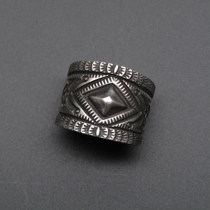 Herman Smith ナバホ族 リング スタンプワーク ハーマンスミス メンズ レディース シルバー 25号 80007206