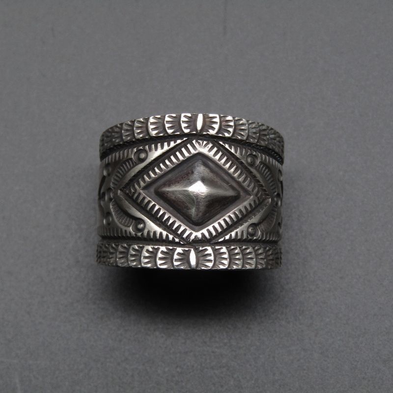 Herman Smith ナバホ族 リング スタンプワーク ハーマンスミス メンズ レディース シルバー 25号 80007206