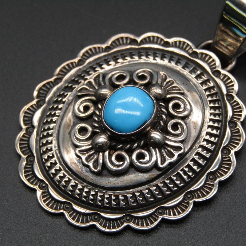  Donovan Cadman ナバホ族 ペンダント ローンマウンテンターコイズ スタンプワーク ドノバンキャドマン メンズ レディース ネックレス アクセサリー