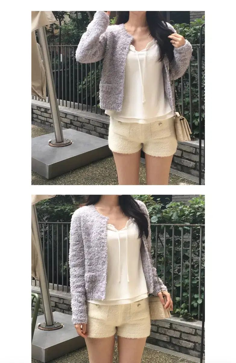 yousoap ユソープ アトリエ モルトン ツイード カーディガン molton ラベンダー