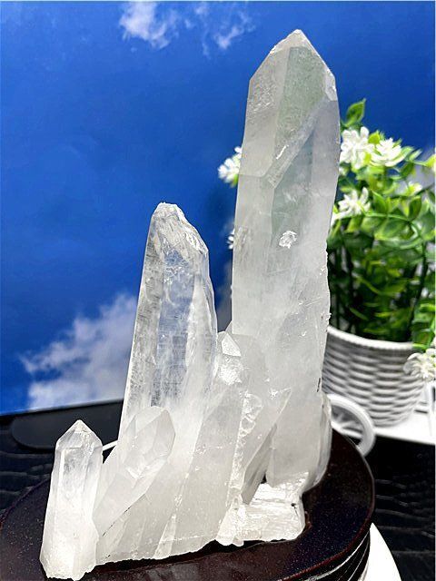 ◇超強天然(藍針入り)水晶クラスターB88B6/199B75D - メルカリ