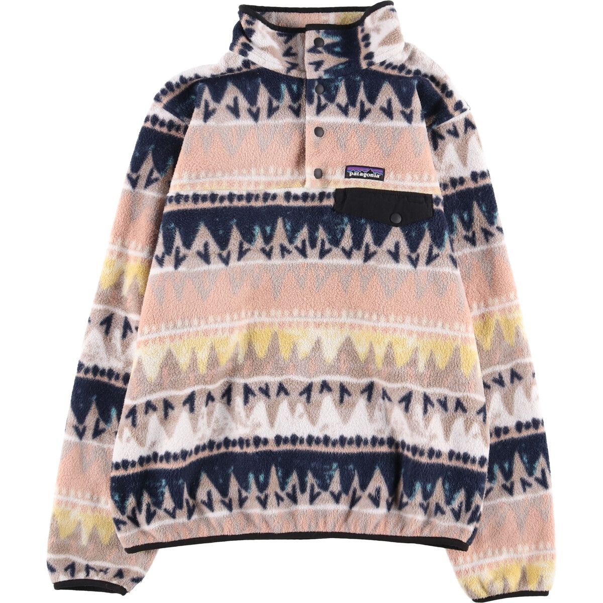 古着 パタゴニア Patagonia ライトウェイトシンチラスナップT 総柄 ハーフスナップ フリースプルオーバー eaa 574756