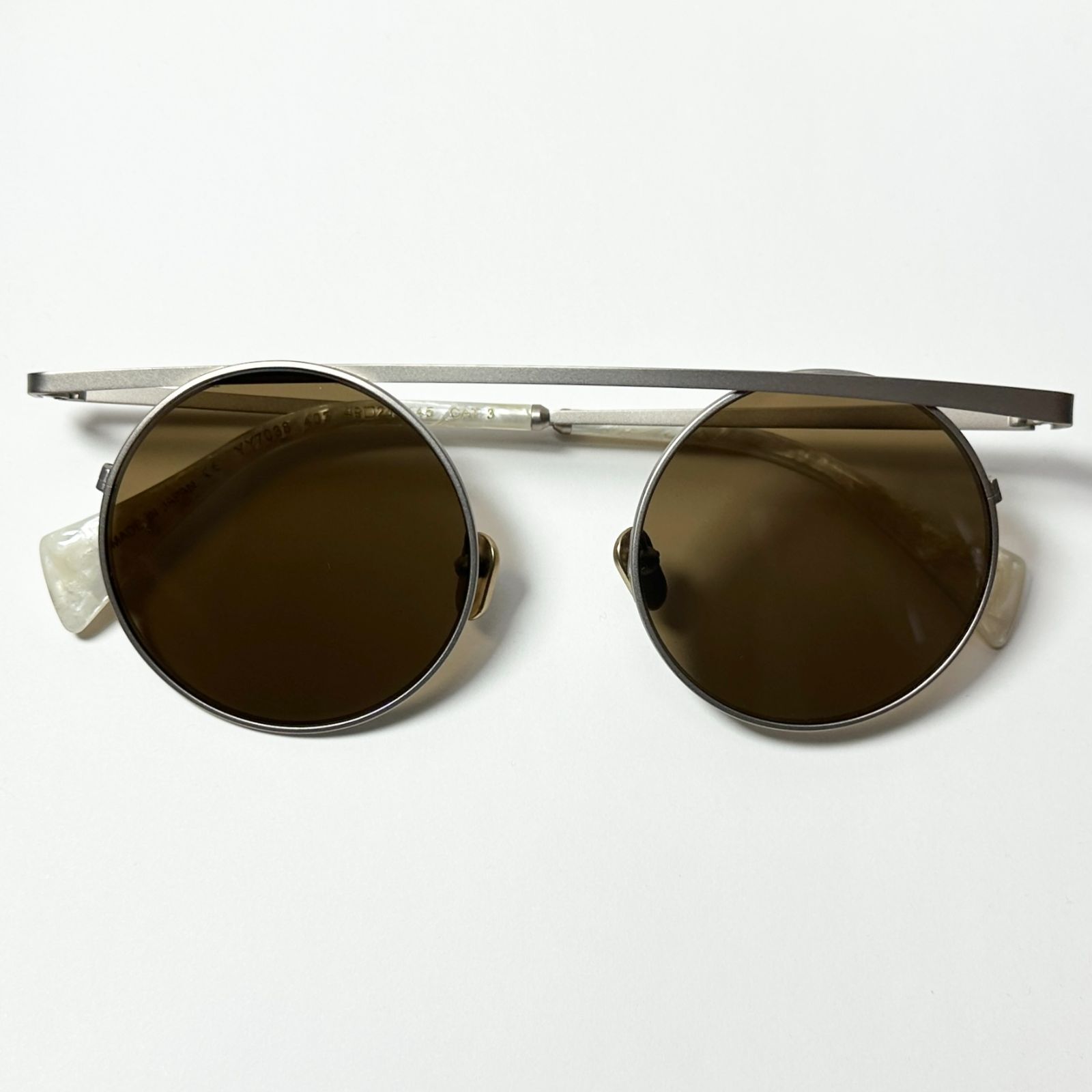 Yohji Yamamoto ヨウジヤマモト YY7038 403 金色 サングラス 純正ケース付き メガネ Y3