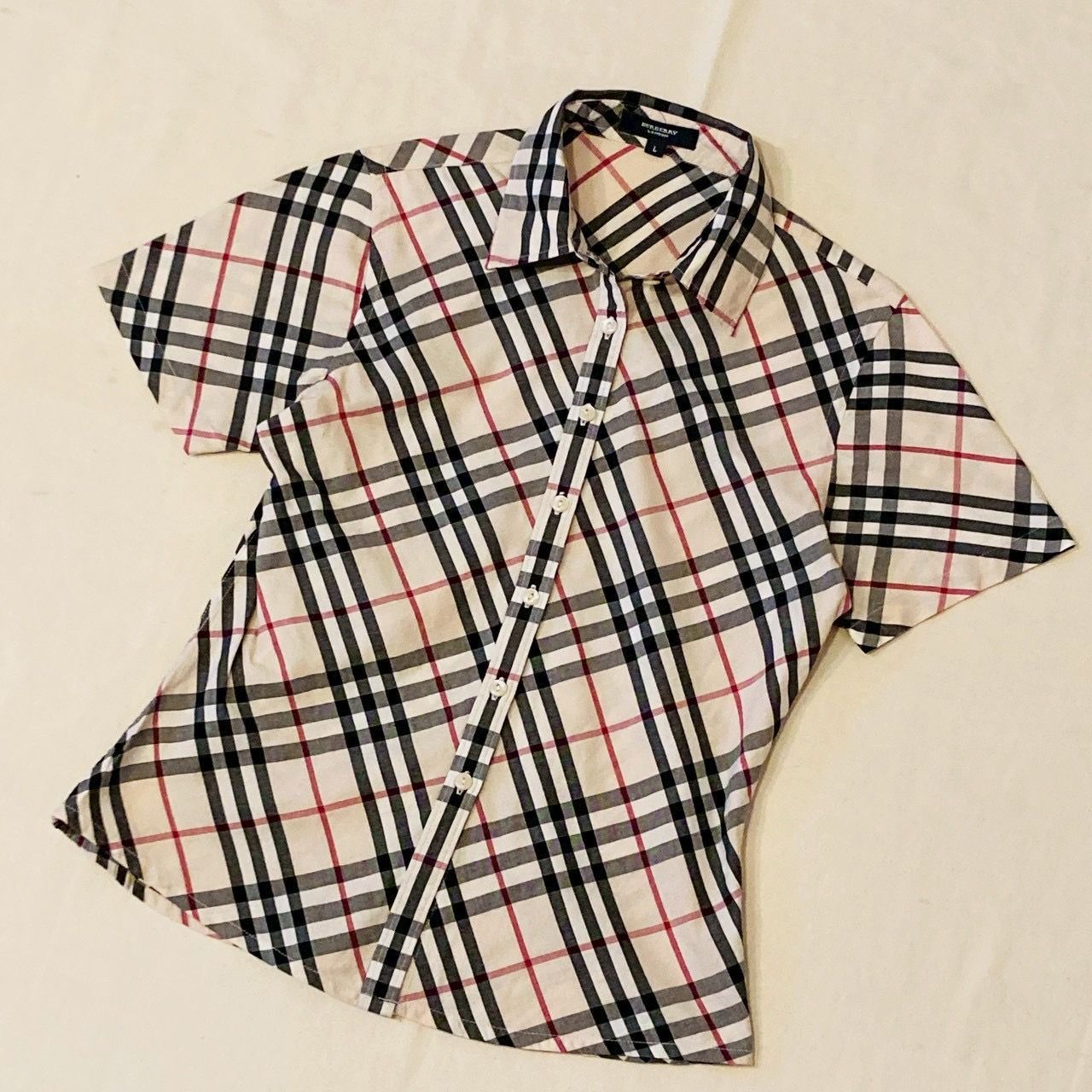 BURBERRY LONDON バーバリー ノバチェック ショートスリーブ シャツ ベージュ系 L