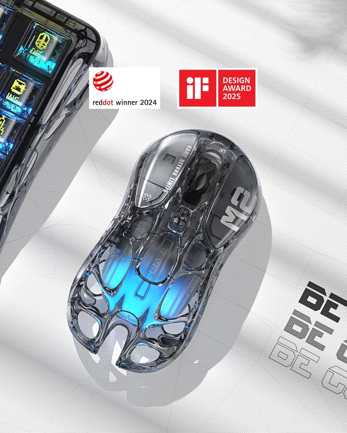 GravaStar ゲーミングマウス 無線 有線 ワイヤレス 軽量 26000DPI 1Kポーリングレート 低遅延 2.4G Bluetooth USB有線 充電式 光るRGB 軽量79g Mercury M2 gaming mouseプラスチッ