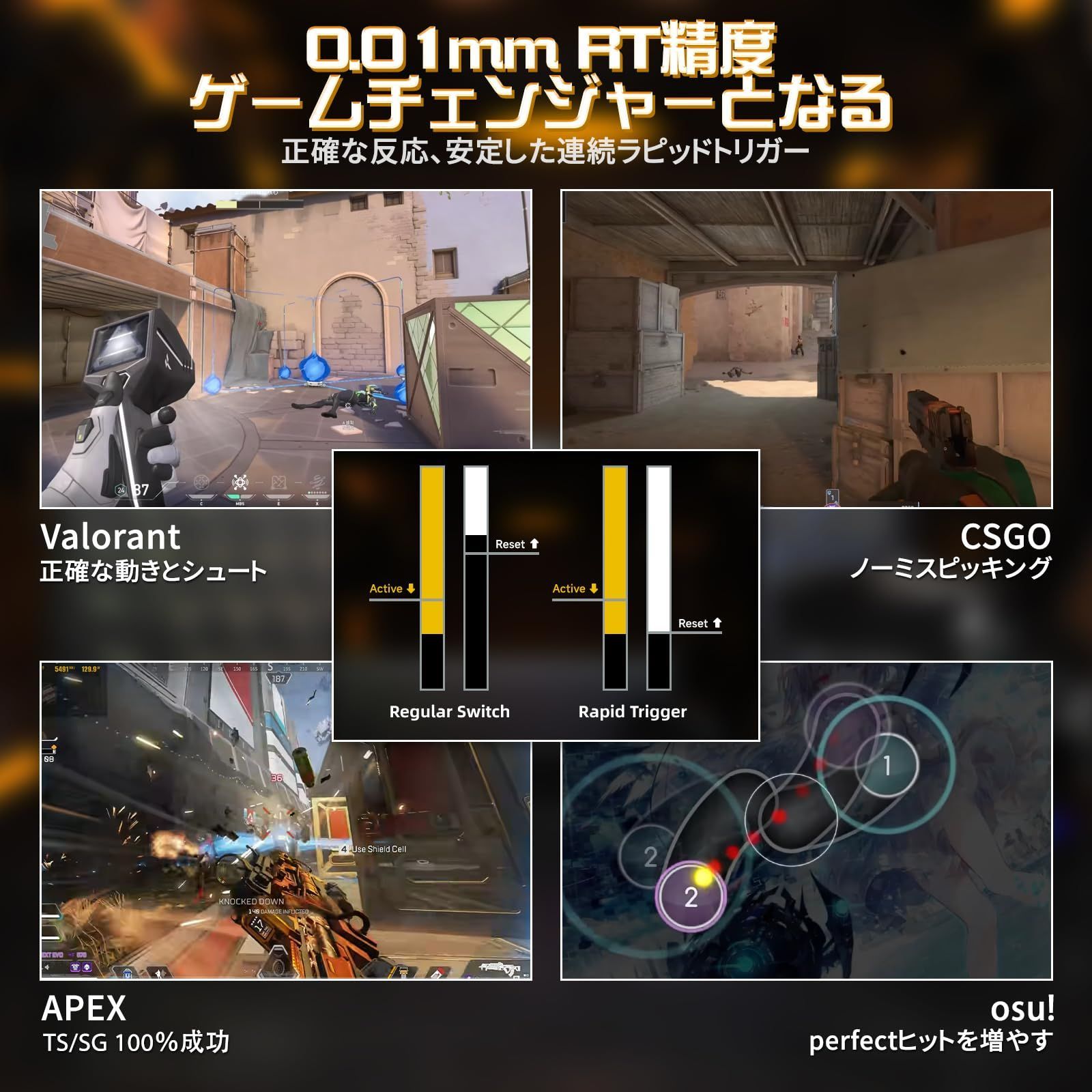 MAMBASNAKE×ATTACK SHARK X60HE-X11 eスポーツセット 4in1 ラピッドトリガー キーボードマウスセット 8K ゲーミングキーボードマウスセット 60％ 0.01mmRT精度 磁気スイッチ 3モード 無線 0.125ms超低遅延 WWW_MEBLE-SODAR_PL