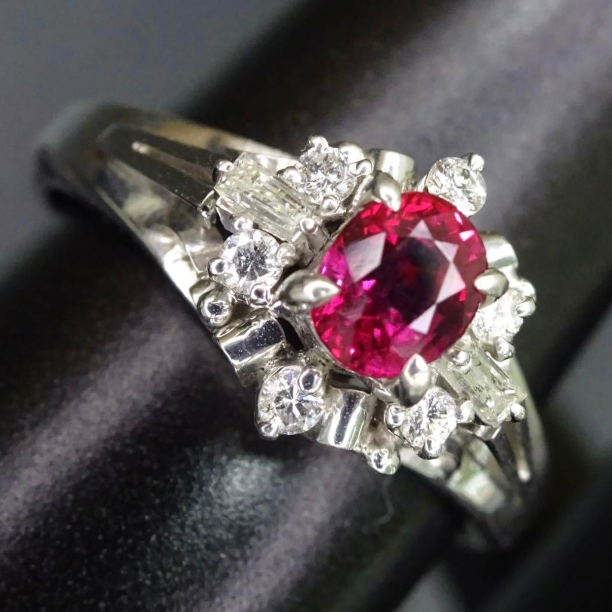 プラチナ pt900 天然ルビー0.45ct 天然ダイヤモンド0.16ct
