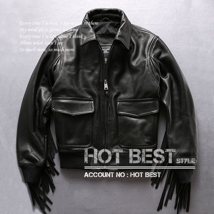 1.3mm カウハイド 復刻30 s USAF TYPE A-2 フライトジャケット ギフト タッセル 染料仕上げ オイルレザー 牛革