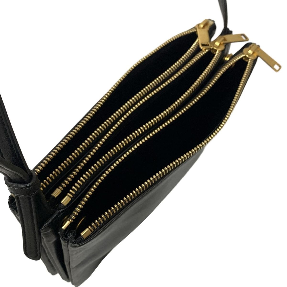 CELINE セリーヌ ショルダーバッグ トリオ 黒 レザー DECORATOM_COM_BR