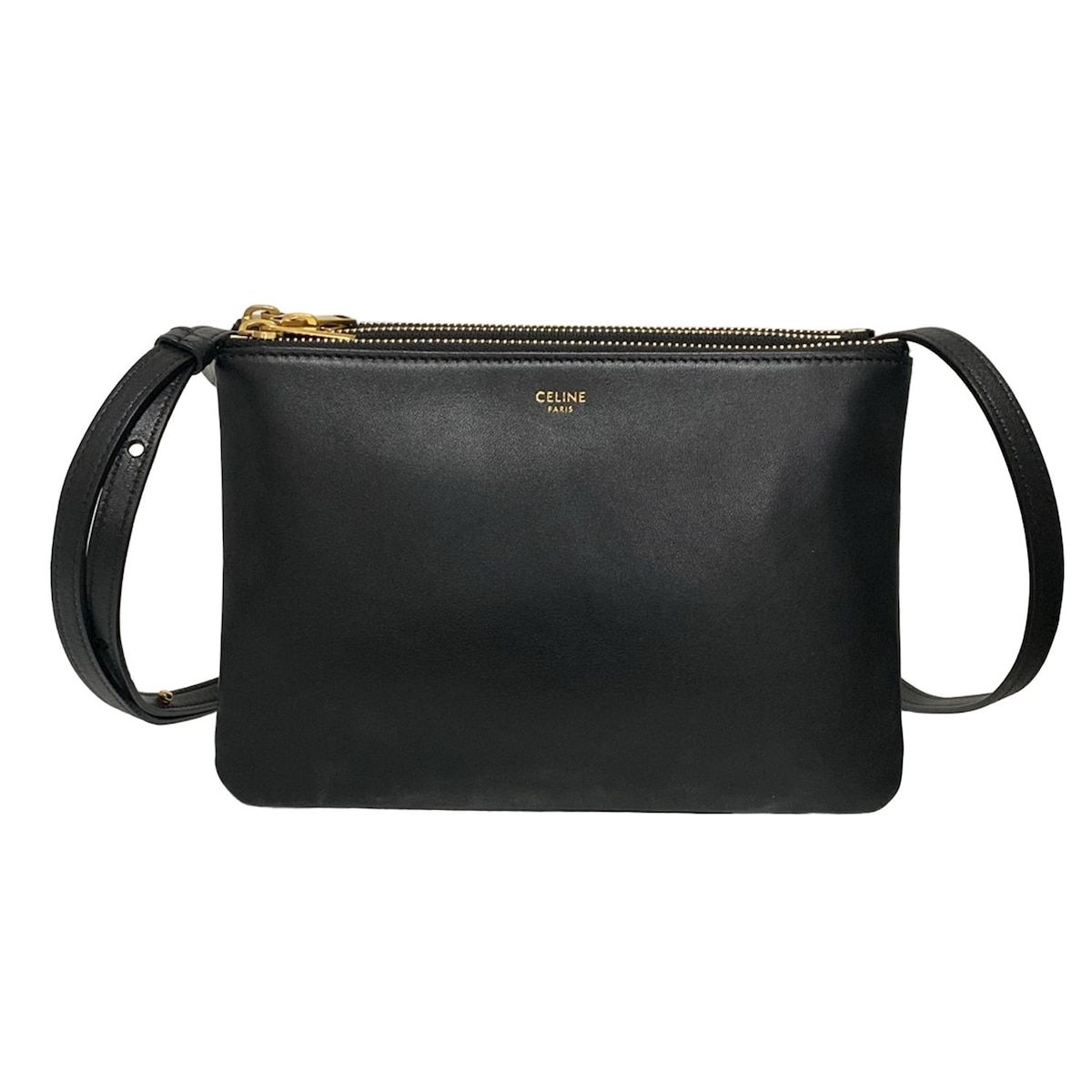 CELINE セリーヌ ショルダーバッグ トリオ 黒 レザー